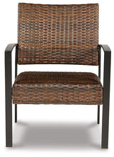 Load image into Gallery viewer, Zariyah Dark Brown Outdoor Love/Chairs/Table Set (Set of 4)