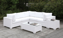 Load image into Gallery viewer, Somani Light Gray Wicker/Ivory Cushion U-Sectional + Ottoman