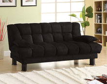 Load image into Gallery viewer, Bonifa Black Elephant Skin Microfiber Futon Sofa