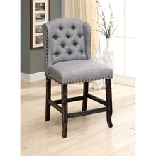 Load image into Gallery viewer, SANIA Antique Black Counter Ht. Wingback Chair (2/CTN)