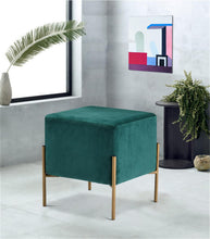 Load image into Gallery viewer, Isla Green Velvet Ottoman/Stool