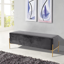 Load image into Gallery viewer, Isla Grey Velvet Bench
