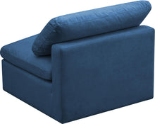 Load image into Gallery viewer, Plush Navy Velvet Standard Cloud Modular Armless Chair