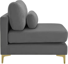 Load image into Gallery viewer, Julia Grey Velvet Modular Armless Chair