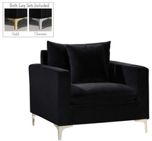 Load image into Gallery viewer, Naomi Black Velvet Chair