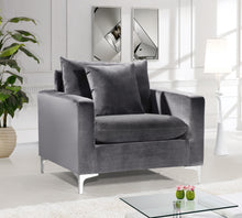 Load image into Gallery viewer, Naomi Grey Velvet Chair
