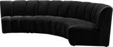 Load image into Gallery viewer, Infinity Black Velvet 4pc. Modular Sectional