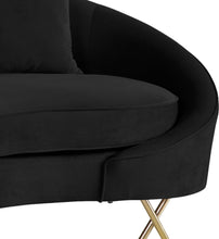 Load image into Gallery viewer, Serpentine Black Velvet Loveseat