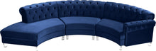 Load image into Gallery viewer, Anabella Navy Velvet 3pc. Sectional