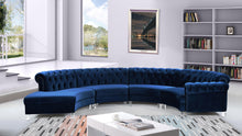 Load image into Gallery viewer, Anabella Navy Velvet 4pc. Sectional