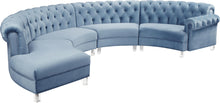Load image into Gallery viewer, Anabella Sky Blue Velvet 4pc. Sectional