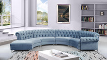 Load image into Gallery viewer, Anabella Sky Blue Velvet 4pc. Sectional