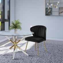 Load image into Gallery viewer, Finley Black Velvet Dining Chair