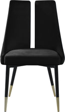 Load image into Gallery viewer, Sleek Black Velvet Dining Chair