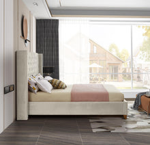 Load image into Gallery viewer, Barolo Cream Velvet King Bed