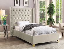 Load image into Gallery viewer, Barolo Cream Velvet Twin Bed