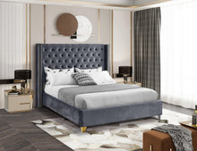 Load image into Gallery viewer, Barolo Grey Velvet Full Bed