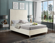 Load image into Gallery viewer, Candace Cream Velvet King Bed
