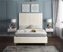 Load image into Gallery viewer, Candace Cream Velvet Full Bed