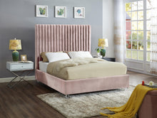 Load image into Gallery viewer, Candace Pink Velvet Queen Bed
