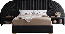 Load image into Gallery viewer, Cleo Black Velvet King Bed (3 Boxes)