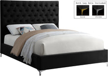 Load image into Gallery viewer, Cruz Black Velvet Queen Bed