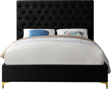 Load image into Gallery viewer, Cruz Black Velvet Queen Bed