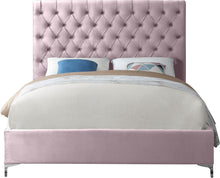 Load image into Gallery viewer, Cruz Pink Velvet Queen Bed