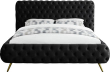 Load image into Gallery viewer, Delano Black Velvet King Bed