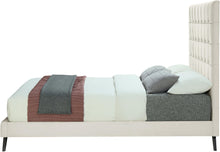 Load image into Gallery viewer, Elly Cream Velvet Queen Bed