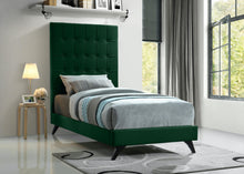 Load image into Gallery viewer, Elly Green Velvet Twin Bed