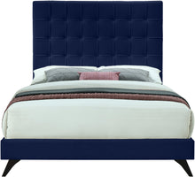 Load image into Gallery viewer, Elly Navy Velvet Queen Bed
