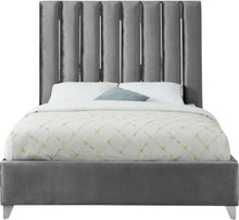 Load image into Gallery viewer, Enzo Grey Velvet King Bed