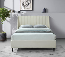 Load image into Gallery viewer, Eva Cream Velvet Queen Bed