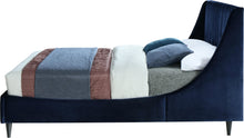 Load image into Gallery viewer, Eva Navy Velvet Queen Bed