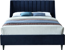 Load image into Gallery viewer, Eva Navy Velvet Queen Bed