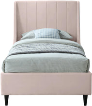 Load image into Gallery viewer, Eva Pink Velvet Twin Bed