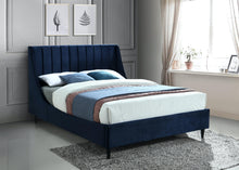 Load image into Gallery viewer, Eva Navy Velvet King Bed