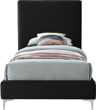 Load image into Gallery viewer, Geri Black Velvet Twin Bed