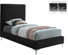 Load image into Gallery viewer, Geri Black Velvet Twin Bed