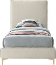 Load image into Gallery viewer, Geri Cream Velvet Twin Bed