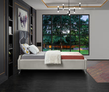 Load image into Gallery viewer, Ghost Cream Velvet Twin Bed