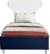 Load image into Gallery viewer, Ghost Navy Velvet Twin Bed