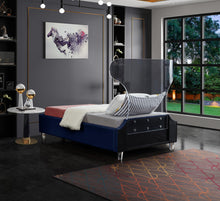 Load image into Gallery viewer, Ghost Navy Velvet Twin Bed