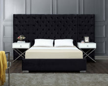 Load image into Gallery viewer, Grande Black Velvet Queen Bed (3 Boxes)