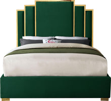 Load image into Gallery viewer, Hugo Green Velvet Queen Bed