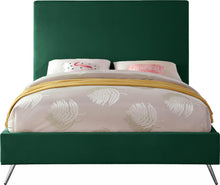 Load image into Gallery viewer, Jasmine Green Velvet Queen Bed