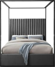 Load image into Gallery viewer, Jax Grey Velvet King Bed
