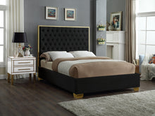 Load image into Gallery viewer, Lana Black Velvet King Bed