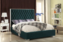 Load image into Gallery viewer, Lexi Green Velvet Queen Bed